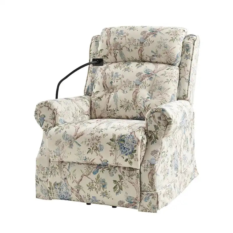 Fauteuil inclinable électrique traditionnel avec aide au levage, massage, chauffage et appui-tête manuel