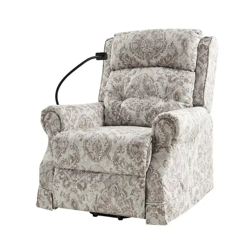 Fauteuil inclinable électrique traditionnel avec aide au levage, massage, chauffage et appui-tête manuel
