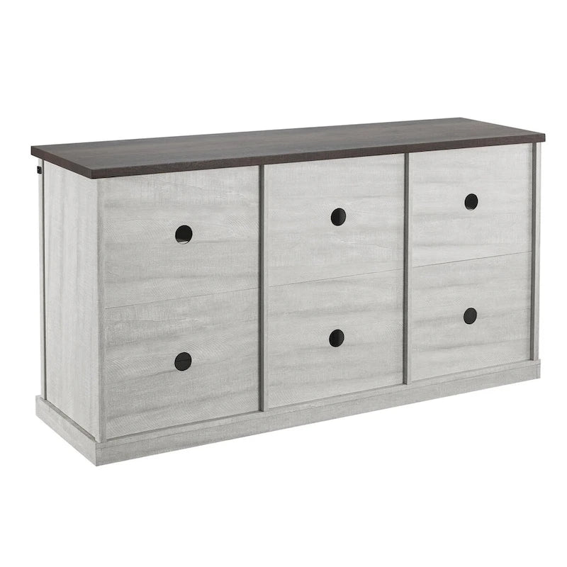 Meuble TV de 58 po de style rustique avec portes coulissantes – Convient aux téléviseurs jusqu'à 65 po – 58 po de largeur