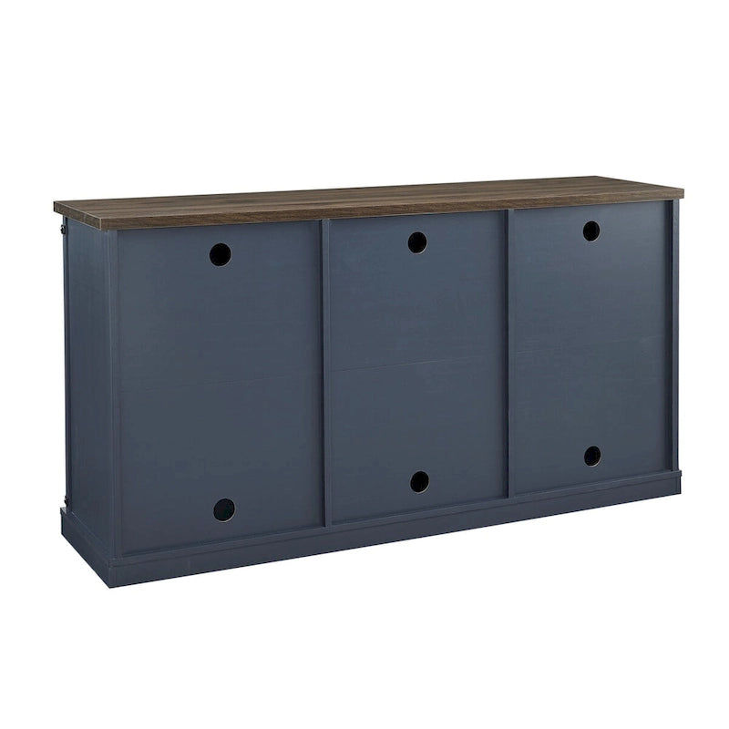 Meuble TV de 58 po de style rustique avec portes coulissantes – Convient aux téléviseurs jusqu'à 65 po – 58 po de largeur