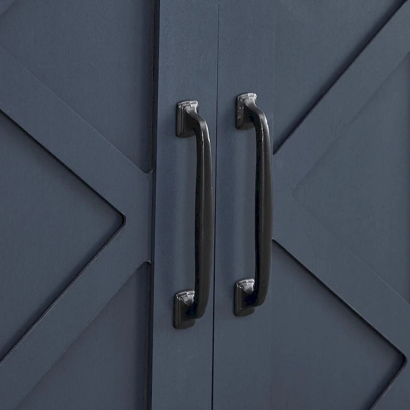Meuble TV de 58 po de style rustique avec portes coulissantes – Convient aux téléviseurs jusqu'à 65 po – 58 po de largeur