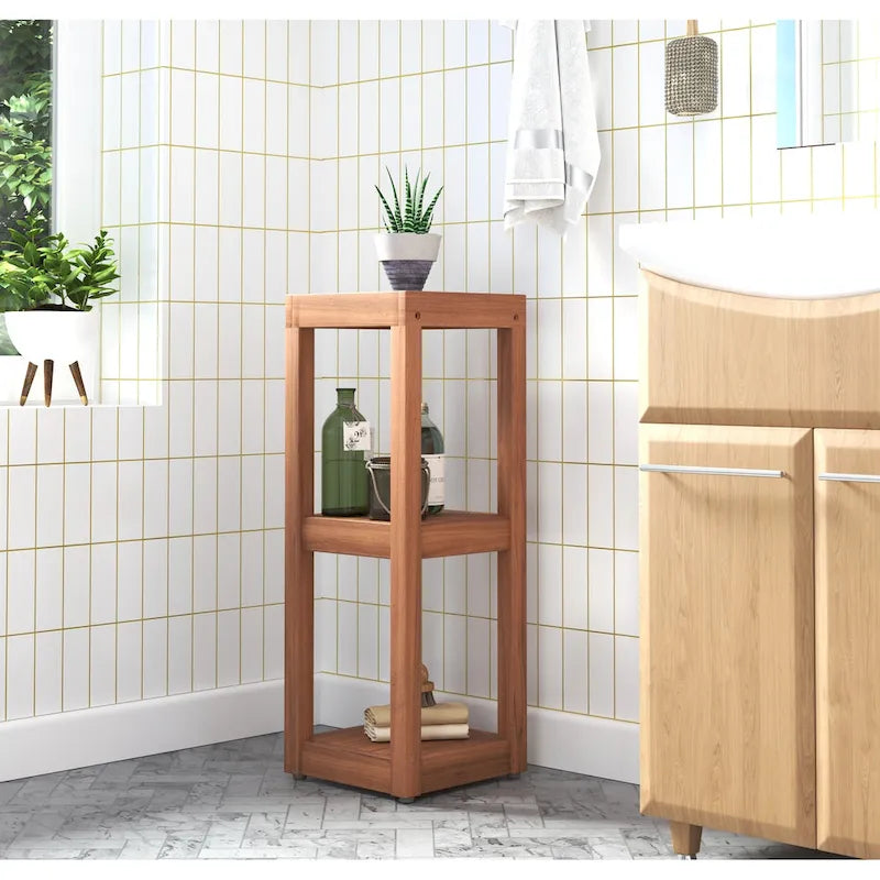 Meuble de bain carré en teck