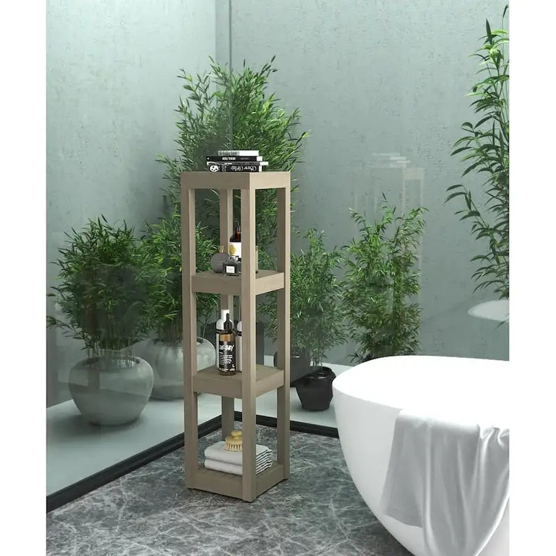 Meuble de bain carré en teck