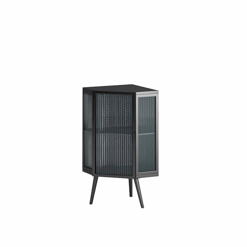 Meuble bas d'angle de 22,25 po avec porte vitrée et étagère réglable
