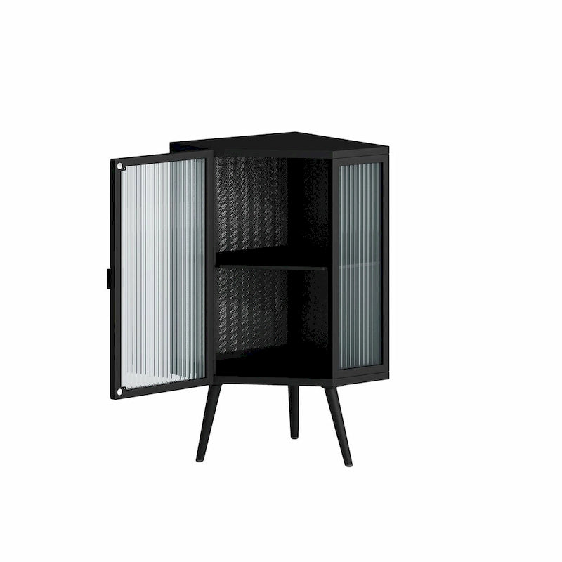Meuble bas d'angle de 22,25 po avec porte vitrée et étagère réglable