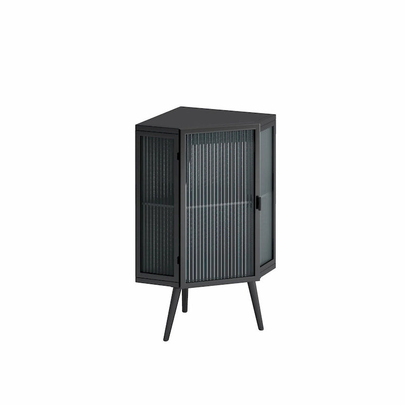 Meuble bas d'angle de 22,25 po avec porte vitrée et étagère réglable