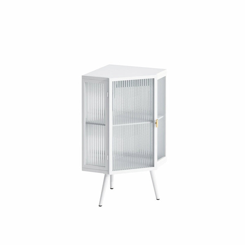 Meuble bas d'angle de 22,25 po avec porte vitrée et étagère réglable