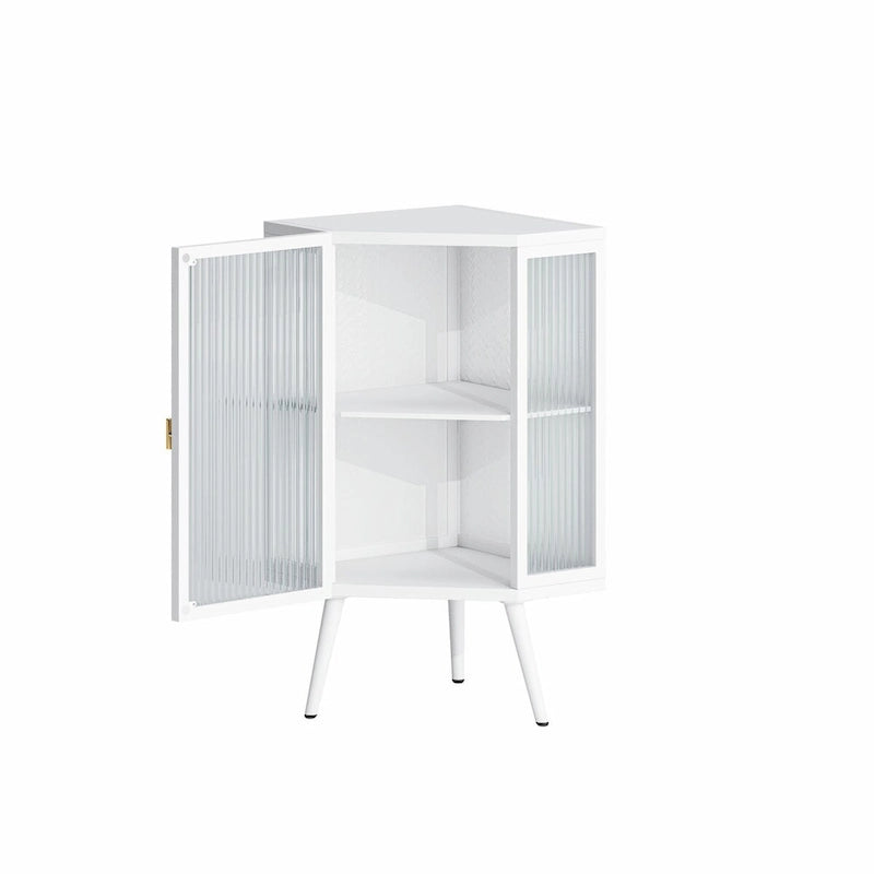 Meuble bas d'angle de 22,25 po avec porte vitrée et étagère réglable