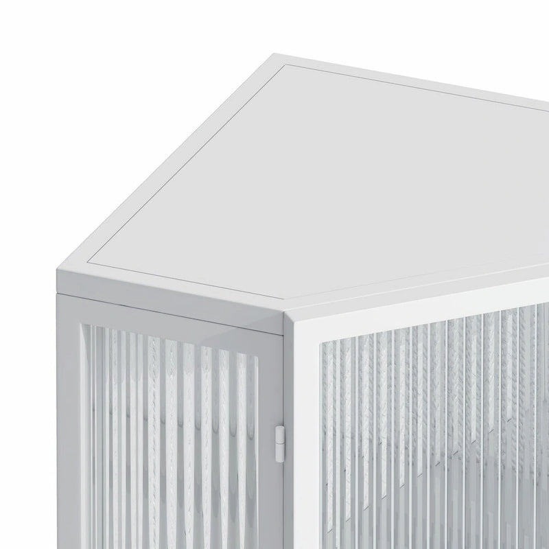 Meuble bas d'angle de 22,25 po avec porte vitrée et étagère réglable