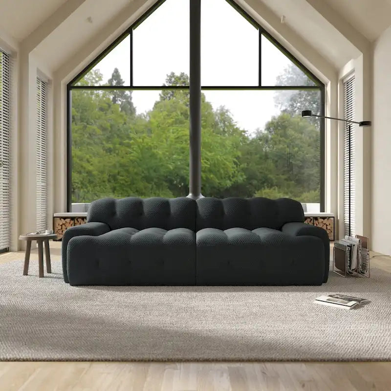 Canapé Moderne Confortable 3 Places, Canapé de Sol Rembourré en Tissu 3D Cloud Couch pour Salon, Appartement