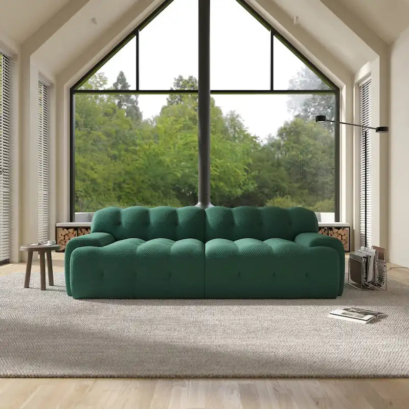 Canapé Moderne Confortable 3 Places, Canapé de Sol Rembourré en Tissu 3D Cloud Couch pour Salon, Appartement