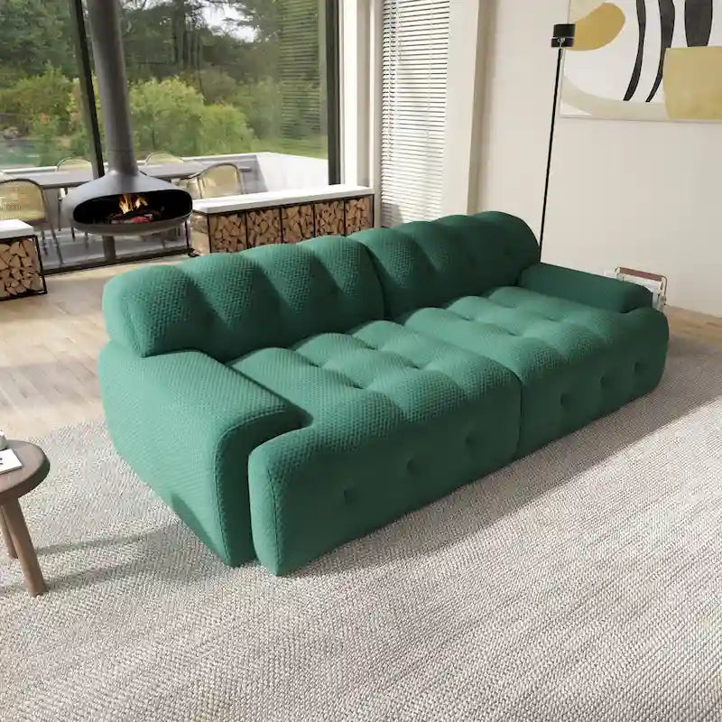 Canapé Moderne Confortable 3 Places, Canapé de Sol Rembourré en Tissu 3D Cloud Couch pour Salon, Appartement