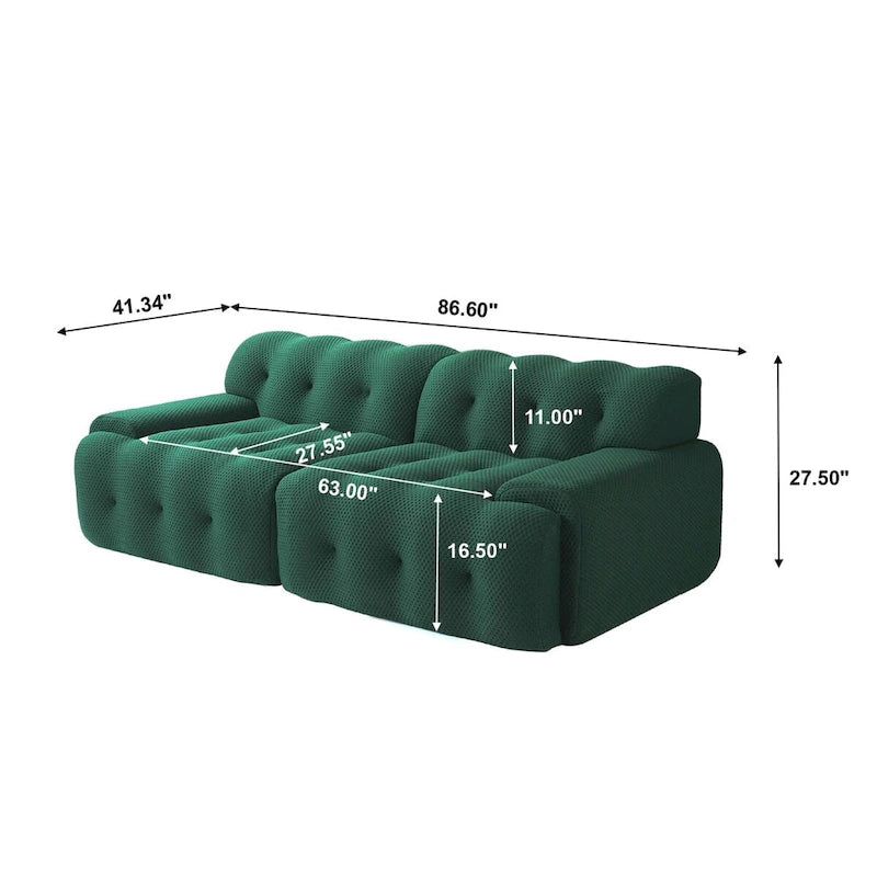 Canapé Moderne Confortable 3 Places, Canapé de Sol Rembourré en Tissu 3D Cloud Couch pour Salon, Appartement