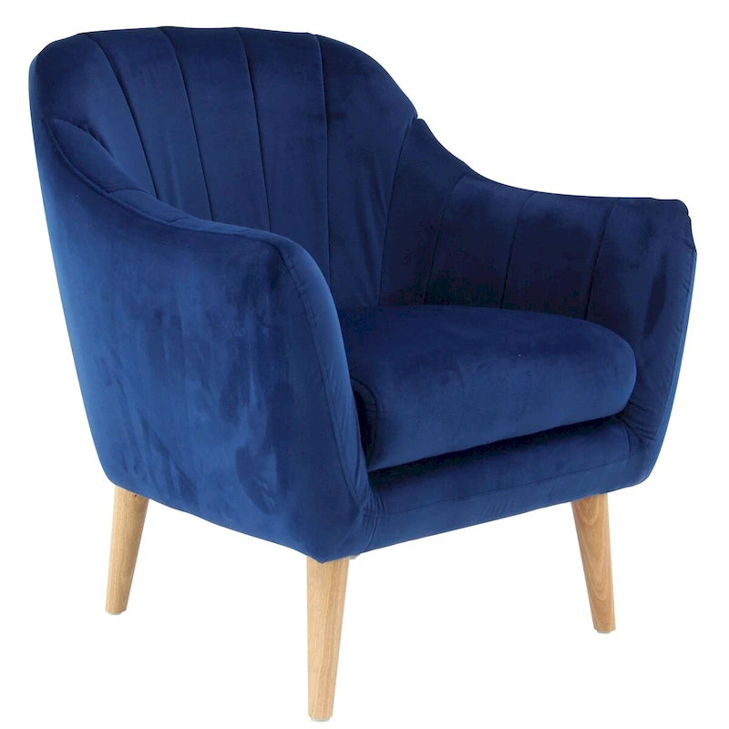 Fauteuil d'appoint en polyester pour salon - Noir, bleu ou jaune