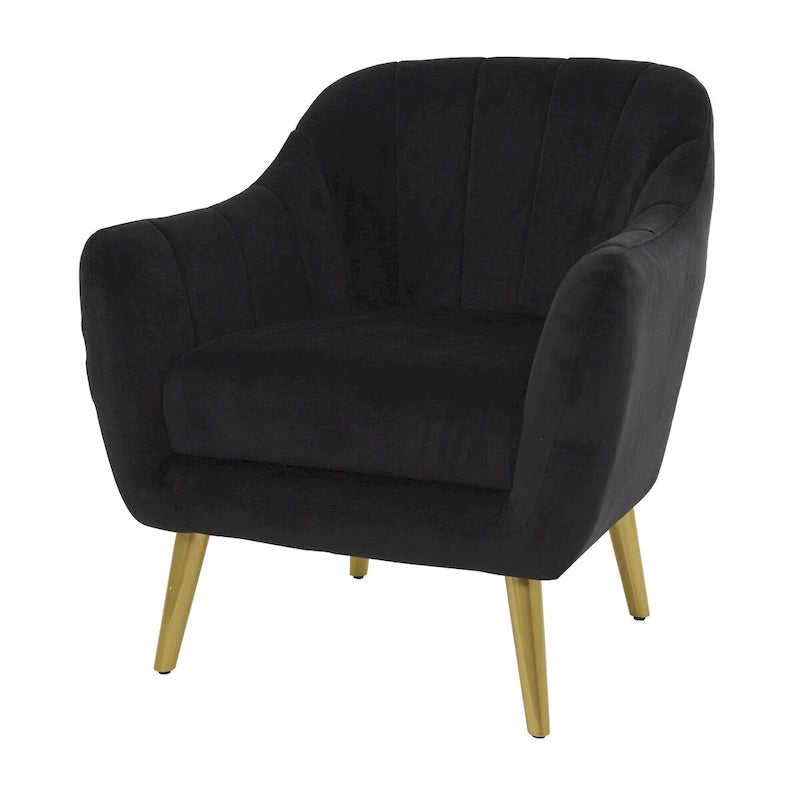Fauteuil d'appoint en polyester pour salon - Noir, bleu ou jaune