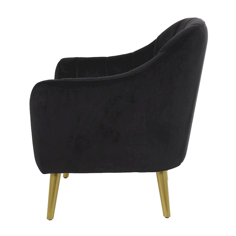 Fauteuil d'appoint en polyester pour salon - Noir, bleu ou jaune
