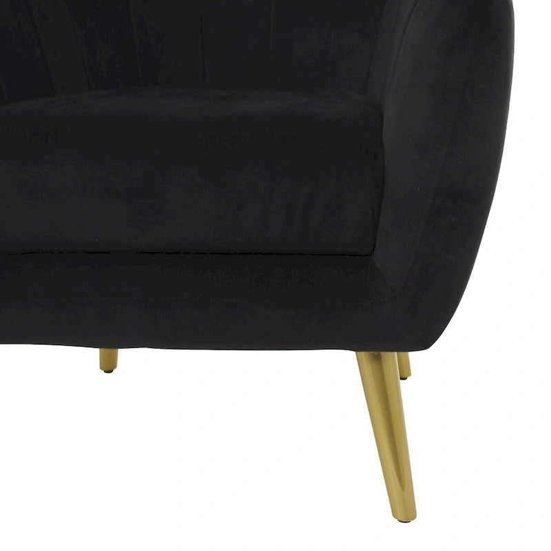 Fauteuil d'appoint en polyester pour salon - Noir, bleu ou jaune