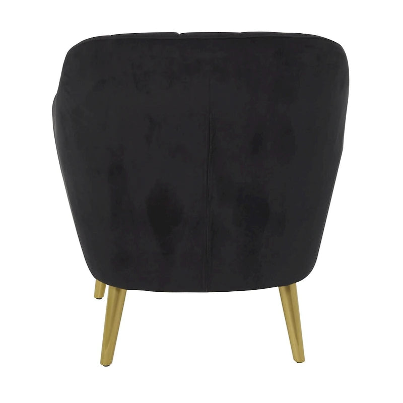 Fauteuil d'appoint en polyester pour salon - Noir, bleu ou jaune