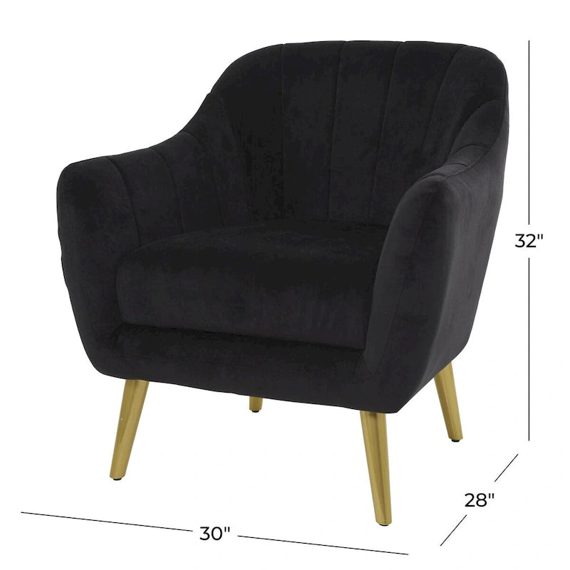 Fauteuil d'appoint en polyester pour salon - Noir, bleu ou jaune