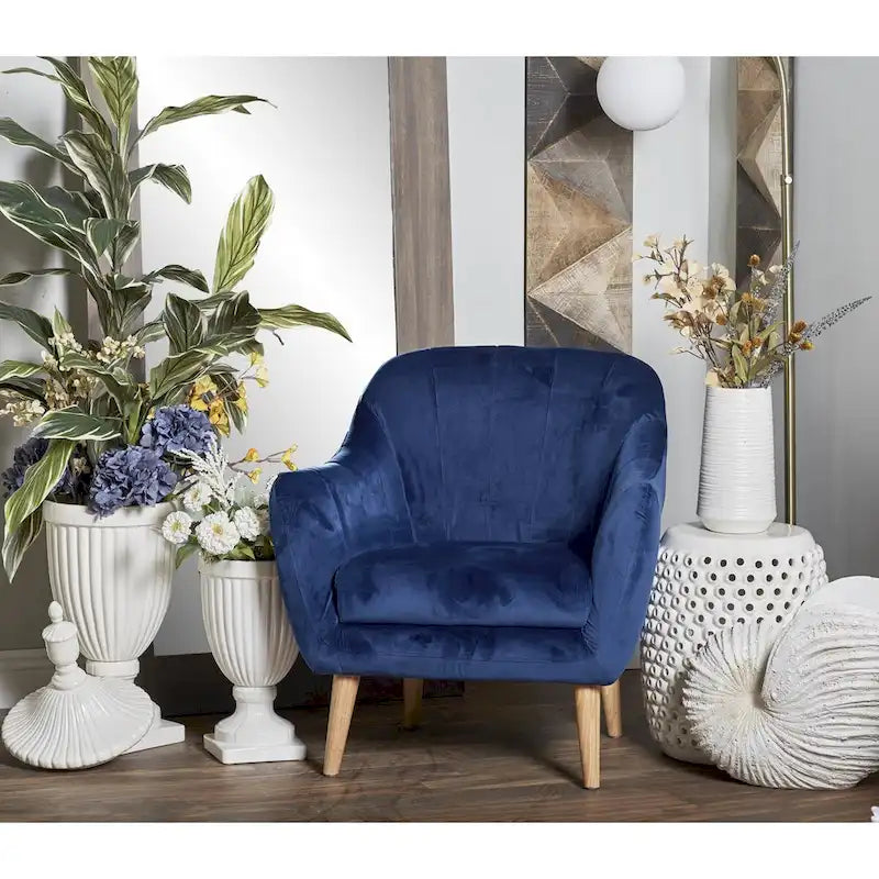 Fauteuil d'appoint en polyester pour salon - Noir, bleu ou jaune