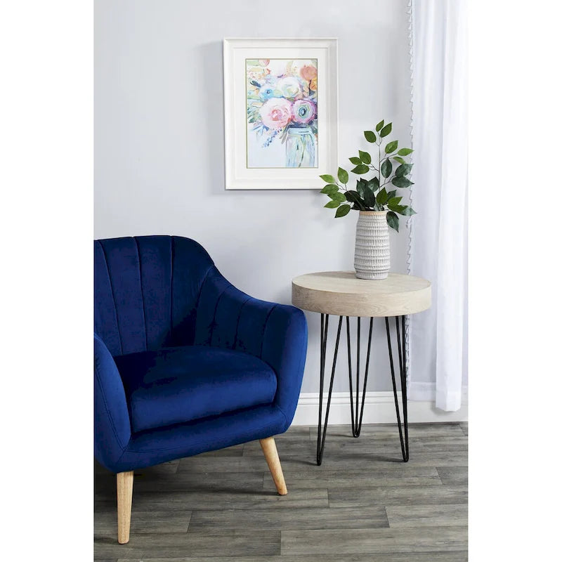 Fauteuil d'appoint en polyester pour salon - Noir, bleu ou jaune