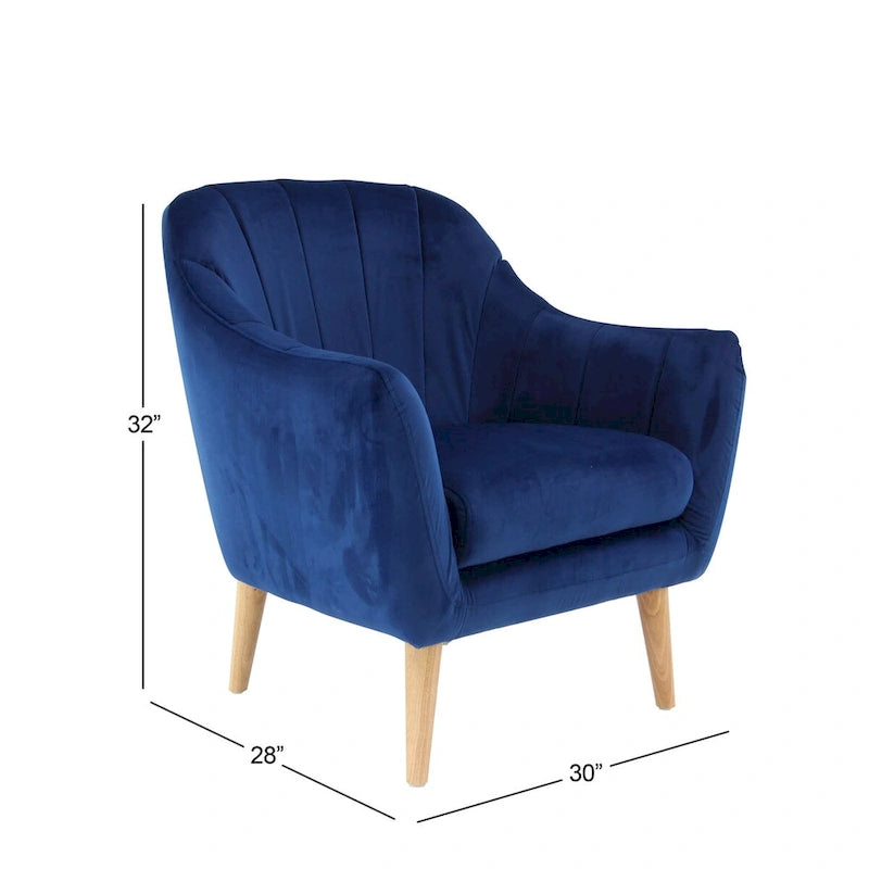 Fauteuil d'appoint en polyester pour salon - Noir, bleu ou jaune
