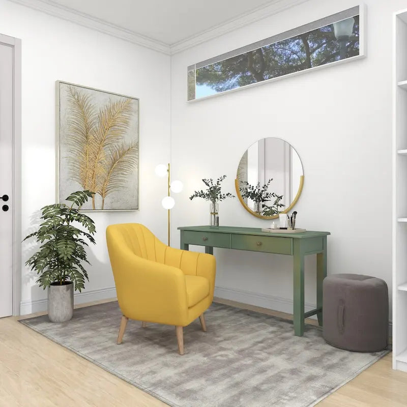 Fauteuil d'appoint en polyester pour salon - Noir, bleu ou jaune