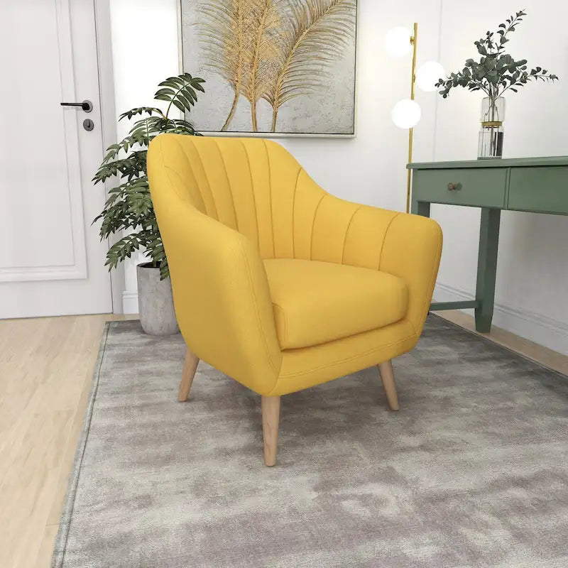 Fauteuil d'appoint en polyester pour salon - Noir, bleu ou jaune