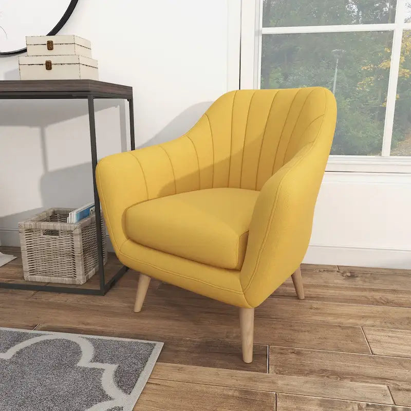 Fauteuil d'appoint en polyester pour salon - Noir, bleu ou jaune