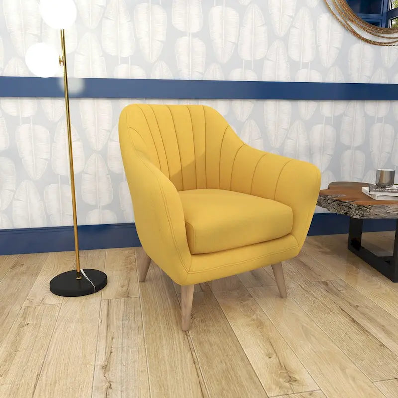 Fauteuil d'appoint en polyester pour salon - Noir, bleu ou jaune