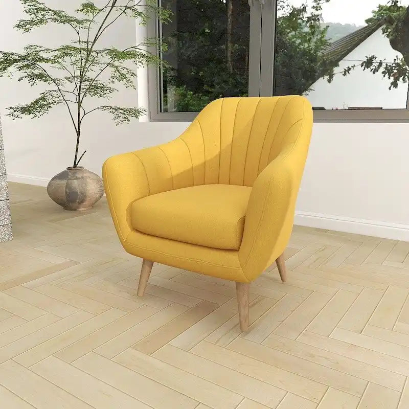Fauteuil d'appoint en polyester pour salon - Noir, bleu ou jaune