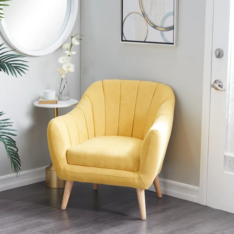 Fauteuil d'appoint en polyester pour salon - Noir, bleu ou jaune