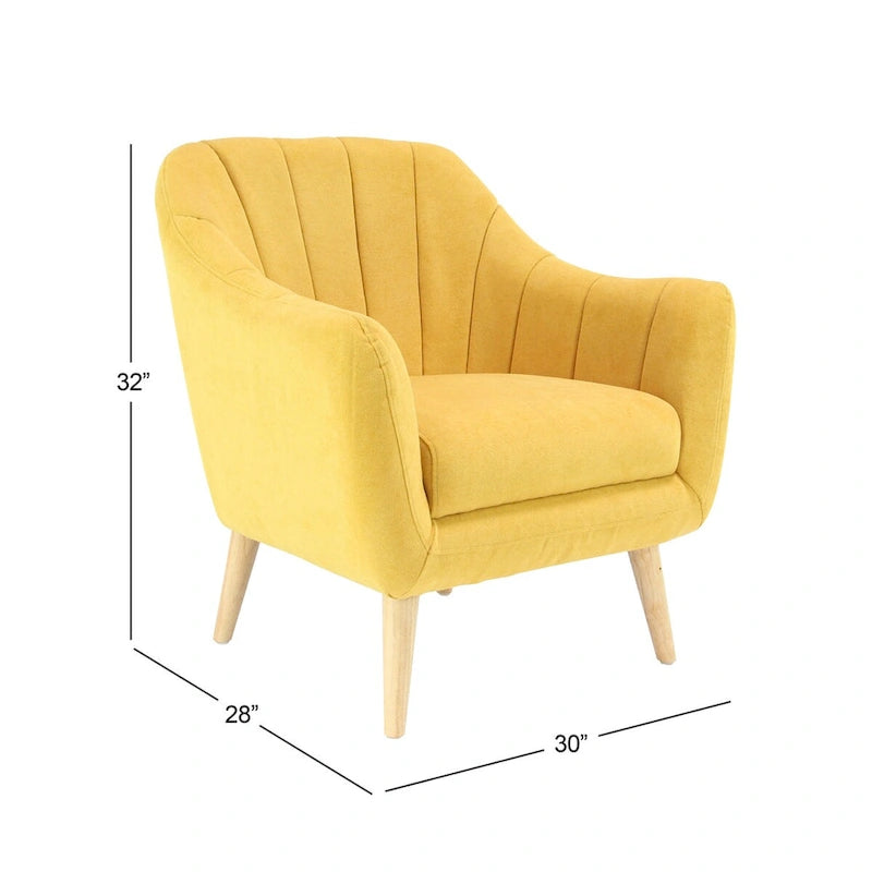 Fauteuil d'appoint en polyester pour salon - Noir, bleu ou jaune