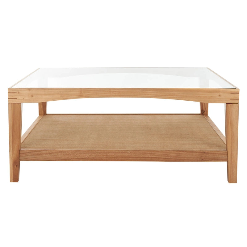 Table basse carrée en verre