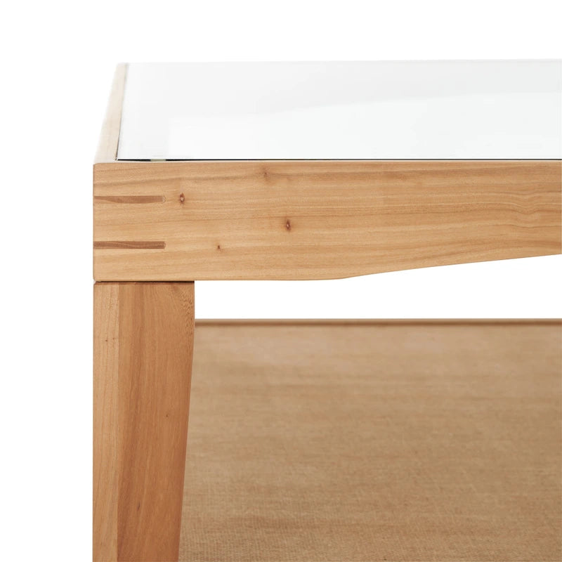 Table basse carrée en verre